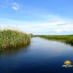 Canalul de acces in Lacul Cuibul cu Lebede (lacul Cuibida) din Delta Dunarii.