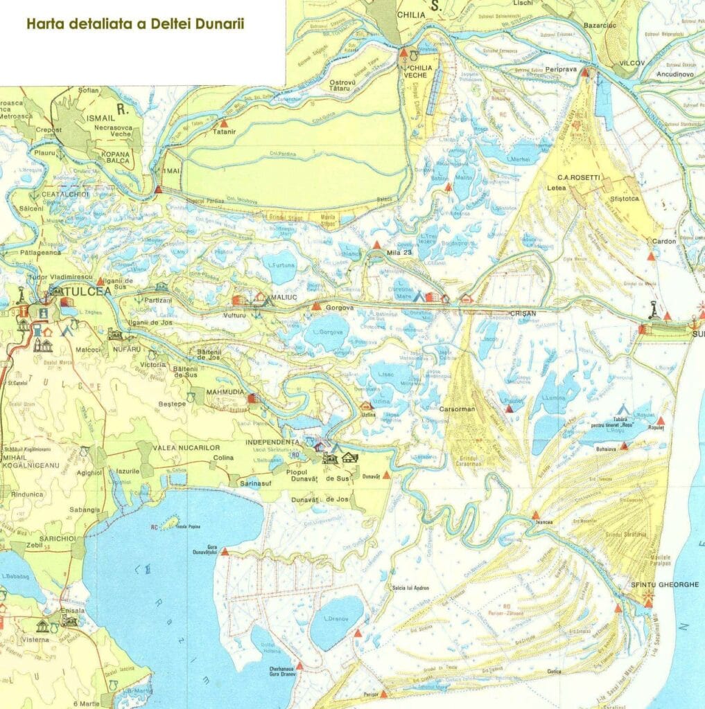 Harta Deltei Dunarii detaliata